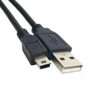 1 Бр. PVC Капак Високоскоростен USB2.0 към Mini USB Кабел за данни 5 Pin за MP3 MP4 Камера
