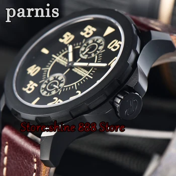 2017 най-Новите Мъжки Механични Часовници Parnis 44 мм Хода Състав PVD Caes Мъжки Автоматичен Часовник Хронограф Часовник