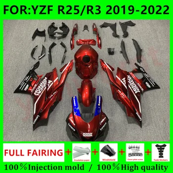 НОВА ABS Мотор Инжекционный Обтекател Комплект е подходящ За YZF R25 R3 r25 r3 2019 2020 2021 2022 Автомобил Кожух, комплекти комплект червен черен